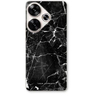 Afbeelding van Case Company® hoesje geschikt voor Xiaomi Poco F6 Zwart Marmer Soft Cover Telefoonhoesje Bescherming aan alle Kanten en Schermrand
