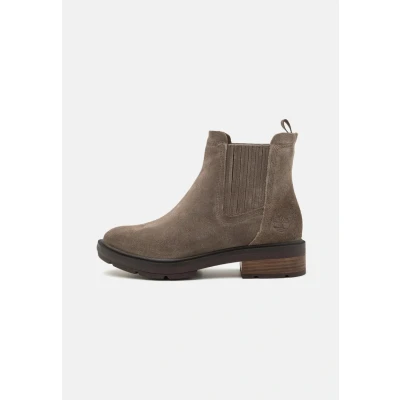 Afbeelding van Timberland Brimfield Enkellaarsjes met plateauzool, Dames, Maat: 37.5, Medium brown Veloursleer