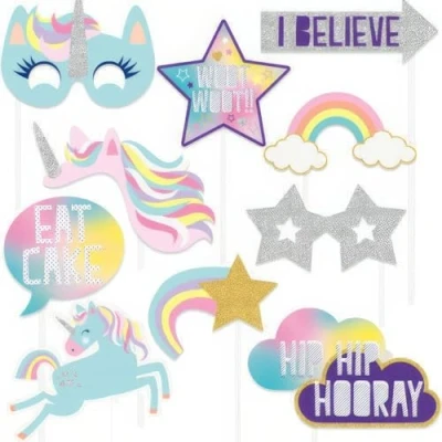 Afbeelding van Photo props Eenhoorn Hooray 10 stuks