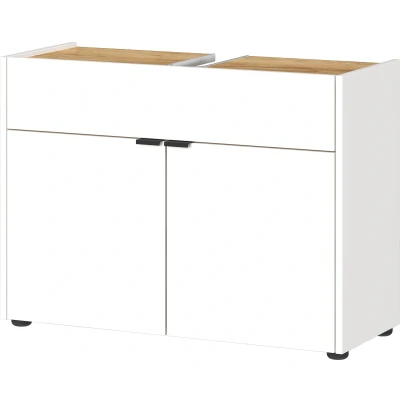 Afbeelding van Germania Forano Wit / Eiken Wastafelonderkast 80 cm