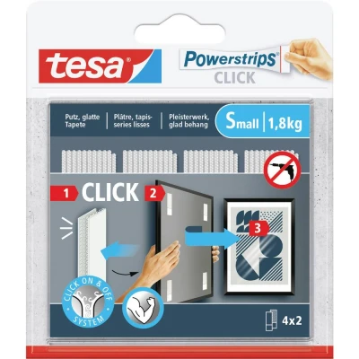 Afbeelding van tesa Powerstrips CLICK Small 4x 2 stuks (l x b) 60 mm 20 Inhoud: 4 paar