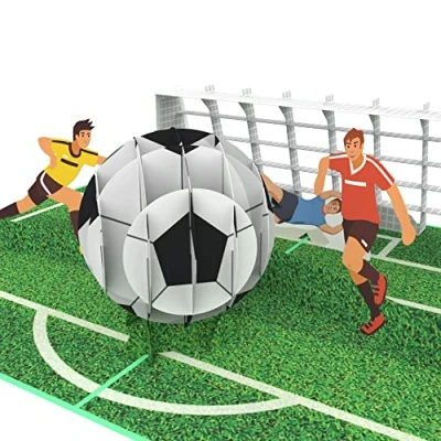 Afbeelding van MOKIO® Pop up kaart voetbal 3D verjaardagskaart, cadeaukaart voor voetbalfans