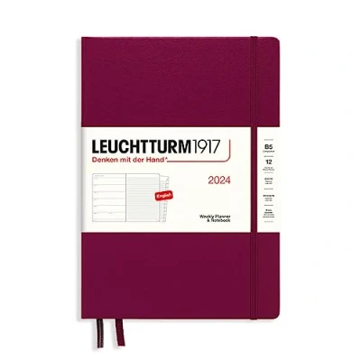 Afbeelding van LEUCHTTURM1917 367756 weekplanner en notitieboek samenstelling (B5) 2024, 12 maanden, Port Red, Engels