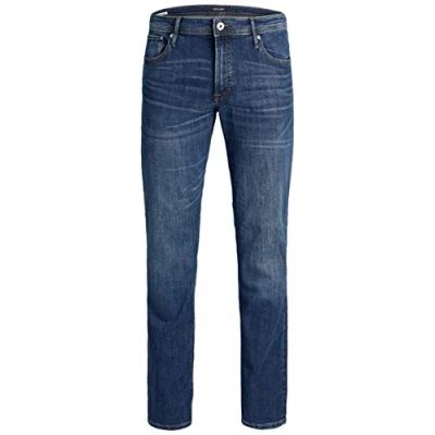 Image de JACK &amp; JONES Jean slim pour homme Taille plus Modèle original AM 814, bleu denim, 46W / 34L