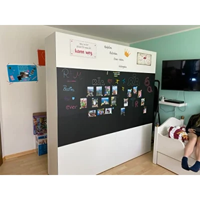 Afbeelding van Magneetbordfolie, kleur: zwart, 40 maten, premium schrijfkwaliteit, afwasbaar, magnetisch, 100 x cm