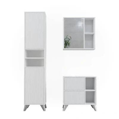 Afbeelding van Vicco Badkamermeubelset Leano, Wit, 3 delen