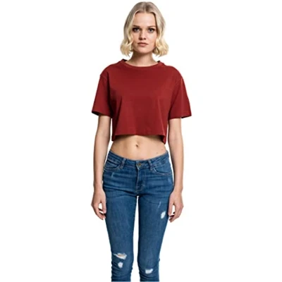 Afbeelding van Urban Classics Ladies Short Oversized TEE Tshirt basic, Dames, Maat: Large, Red