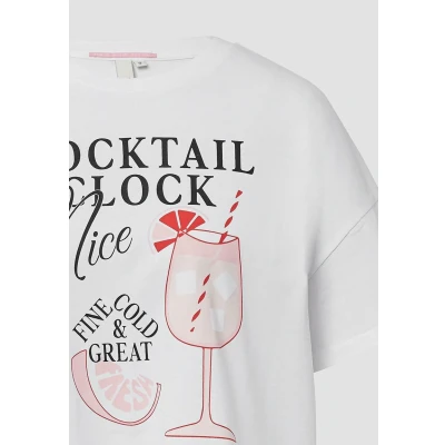 Afbeelding van Q/S designed by T shirt Maat L Vrouwen 01D2 WHITE katoen