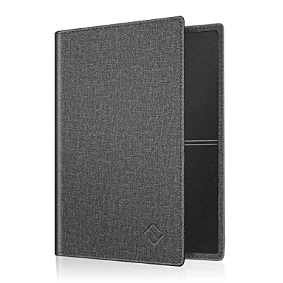Afbeelding van Fintie Hoes voor Autopapier Voertuig bewijs, Ultraslank Licht Premium Kunstleer Voertuigbewijs Etui Creditcardhouder Het Kentekenbewijs Identiteitskaart en Kaarten, Denim Grijs