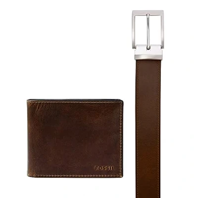 Afbeelding van Fossil GIFT SET Portemonnee, Heren, Maat: One Size, Dark brown