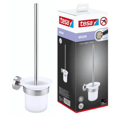 Afbeelding van Tesa Moon Toiletborstel 12x30x12cm zonder boren Zelfklevend Metaal roestvrij staal