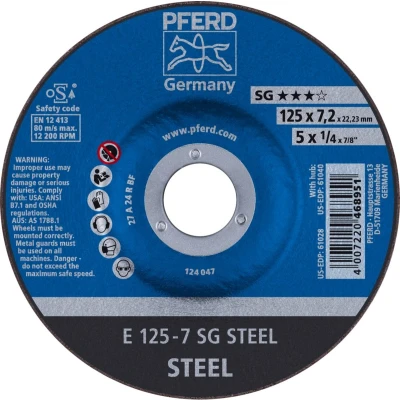 Afbeelding van PFERD 62212626 Sg Steel Afbraamschijf gebogen Diameter 125 mm Boordiameter 22.23 10 stuk(s)