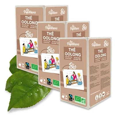Afbeelding van Les Papoteuses Biologische Oolong thee uit China 72 zakjes Biologisch &amp; Fair Trade gecertificeerd Set van 3 dozen met elk 24 theebladeren