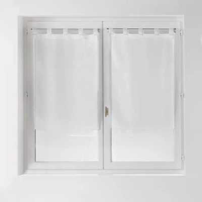 Image de Paire droite passants 2 x 60 120 cm voile fils coupes dandy Blanc