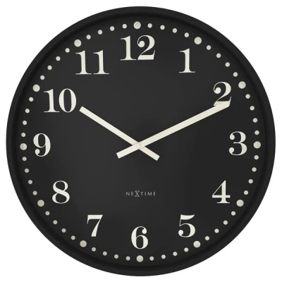 Afbeelding van Wandklok 50cm Stil Zwart Plastic NeXtime &#039;Dickens Large&#039;