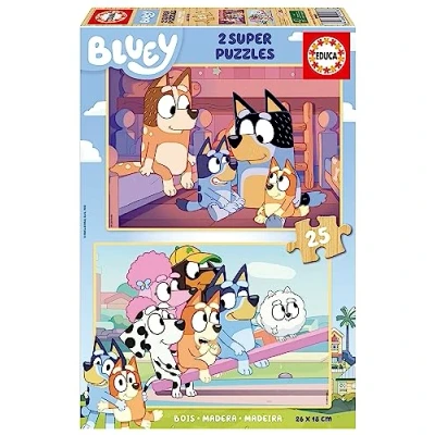 Image de Set 2 puzzles x 25 pièces Educa Bluey en bois