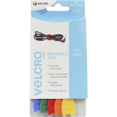 Afbeelding van VELCRO® VEL EC60250 Klittenband kabelbinder Om te bundelen Haak en lusdeel (l x b) 200 mm 12 Blauw, Groen, Rood, Oranje, Geel 5 stuk(s)