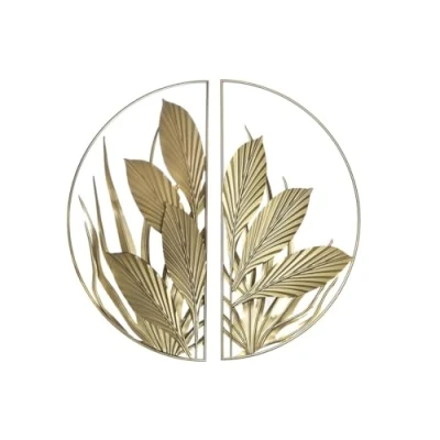 Afbeelding van Wanddecoratie DKD Home Decor Gouden Tropisch Blad van een plant 80 x 2 cm