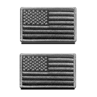 Afbeelding van 2 stuks grijze Amerikaanse vlag militaire tactische patch nationaal embleem applicatie haak en gesp voor hoed rugzak jassen armband kleding uniform vest