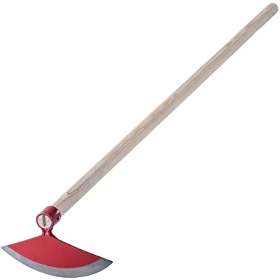 Afbeelding van KADAX Hoes met metalen kop, mop houten handvat, serrine voor het verwijderen van kruiden, tuinaccessoires onkruid (halfrond, breedte 23 cm, rood)