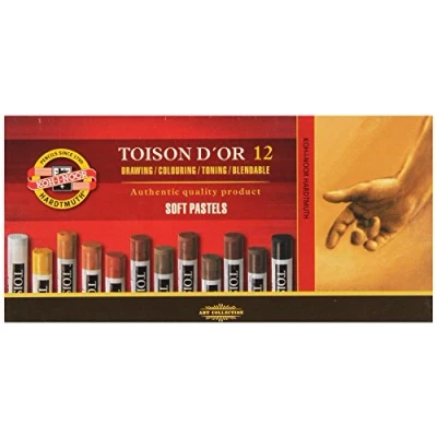 Afbeelding van Koh I Noor TOISON D&#039;OR 8522 pastelpotloden, zacht, voor de kunstenaar, bruin (12 stuks)
