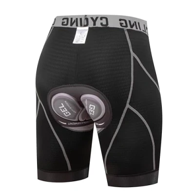 Afbeelding van COTOP Fietsshort voor heren met 3D gelpad, fietsondergoed, MTB ademend, sneldrogend, Zwarte ademende mesh shorts, M