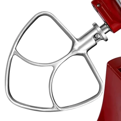 Afbeelding van Gdrtwwh Platte roestvrijstalen mixer voor KitchenAid handmixer met kantelbare kop van 4,5 tot 5 liter, vaatwasmachinebestendig
