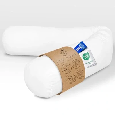 Afbeelding van FAM Home nekrol, 180 cm, 1 stuk, 21 x overtrek voor 2 personen, orthopedisch, ademend, wasbaar, holle vezels van gerecycled polyester, hotelkwaliteit, zacht