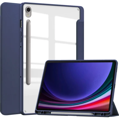 Afbeelding van iMoshion Tablet Hoes Geschikt voor Samsung Galaxy Tab S9 Trifold Hardcase Bookcase Donkerblauw