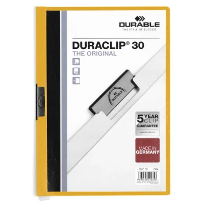 Image de Durable duraclip chemise de présentation à clip 30 feuilles orange 220009