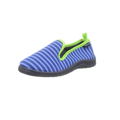 Afbeelding van Playshoes Pantoffels Gestreept Junior Blauw/groen Maat 26/27