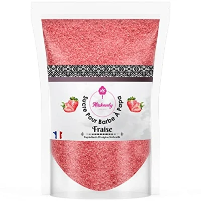 Image de Misskandy® Sucre Barbe a Papa Fraise 500 Gr (Arôme et Colorant Naturel), pour Machine/poudre barbapapa Fabriqué en France