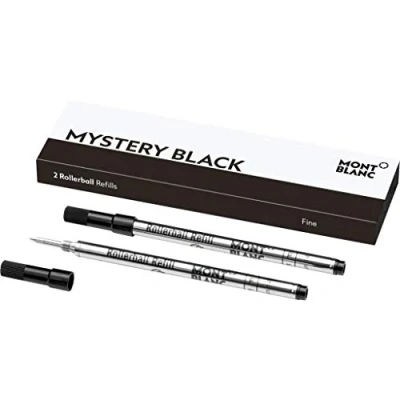 Afbeelding van Montblanc 105162 navulverpakking voor rollerball 2 x Mystery Black zwart F maat dun