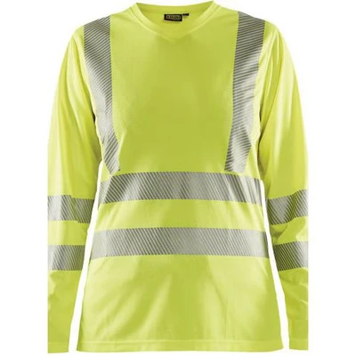 Image de T shirt haute visibilité manches longues femme jaune fluorescent