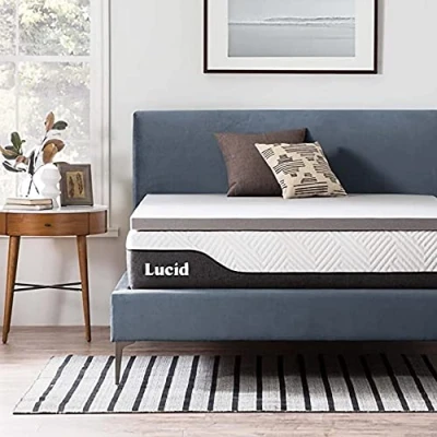 Afbeelding van LUCID matrastopper van 5 cm bamboehoutskool traagschuim 90 x 190