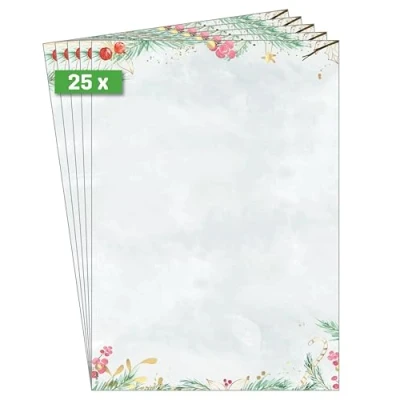 Afbeelding van SIGEL DP608 Christmas Magic Watercolor briefpapier voor Kerstmis, van duurzaam papier, A4 formaat, 25 vellen
