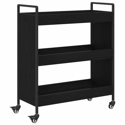 Afbeelding van vidaXL Keuken Trolley Zwart eiken 70 x 30 82 cm Bewerkt hout