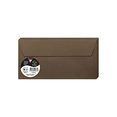 Afbeelding van Clairefontaine 5875C enveloppen, zelfklevend, formaat DL, 11 x 22 cm, 120 g/m², kleur: bruin grijs, uitnodiging voor evenementen en match, collectie pollen, premium papier, glad