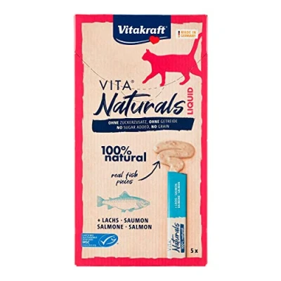 Afbeelding van Vitakraft Vita Naturals Liquid Snack Kattensnack Zalm 5 stuks