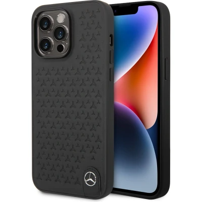 Afbeelding van Mercedes Benz Pu Leer Telefoonhoesje voor Apple iPhone 14 Pro Max Beschermende Back Cover in Zwart