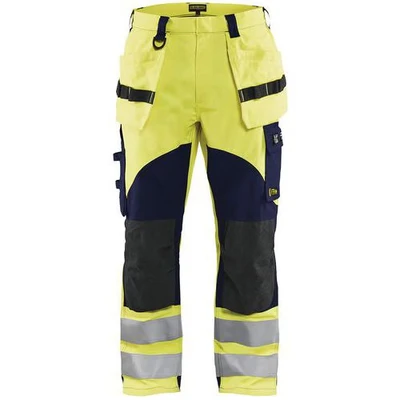Image de Pantalon multinormes inhérent jaune fluorescent/marine