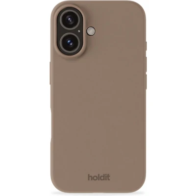 Afbeelding van Holdit Hoesje Geschikt voor iPhone 16 Plus Siliconen Silicone Case bruin