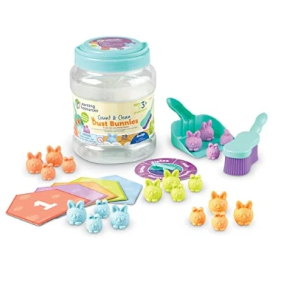 Afbeelding van Learning Resources Konijnen om te tellen en schoon maken, activiteiten in de vroege kinderjaren, educatief speelgoed, kleuronderwijsspeelgoed, 29 stuks, vanaf 3 jaar