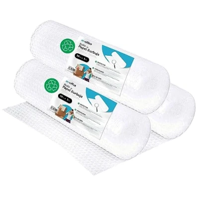 Afbeelding van rouleau en plastique à bulles, bulles recyclé pour emballage, déménagement, emballage et boîtes, · m office (50 cm x 5 m, 3 unités)