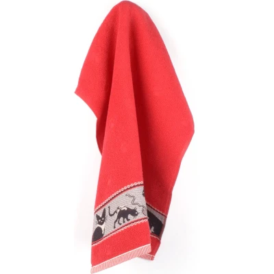 Afbeelding van Bunzlau Castle Keukendoek Kat Rood 60.00 x 53.00 cm