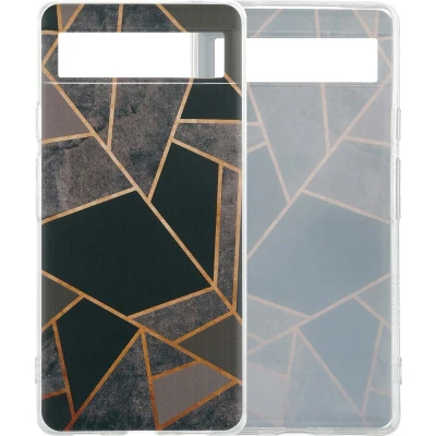 Afbeelding van iMoshion hoesje Geschikt voor Google Pixel 6a Siliconen Design Meerkleurig / Black Graphic