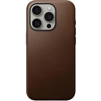Afbeelding van Nomad Modern Leather Case Magsafe iPhone 15 Pro bruin NM01614685