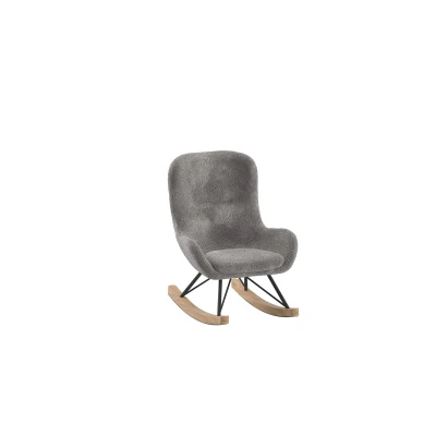 Afbeelding van KidsOnly Rocky Antraciet Bouclé Schommelstoel Mini