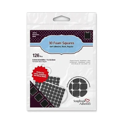 Afbeelding van Scrapbook Adhesives 3D Foam Squares Black Regular (126pcs) (01611)