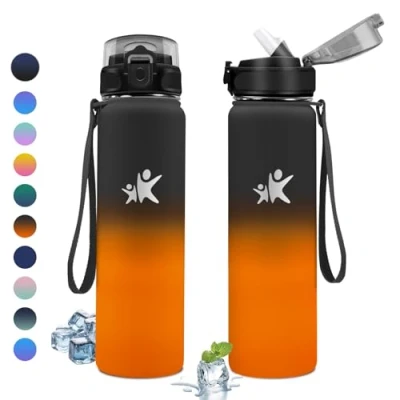 Afbeelding van KollyKolla BPA vrije thermosfles, thermosfles voor kinderen, volwassenen, kamperen, fietsen, 1 liter